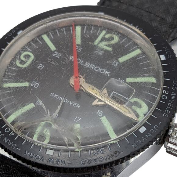Vintage 1960s Wolbrook Skindiver Wristwatch *AS IS/For Parts/Repair - Picture 2 of 6